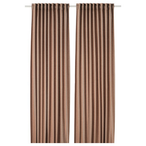 TIBAST Room darkening curtains, 1 pair, dark red, 145x300 cm