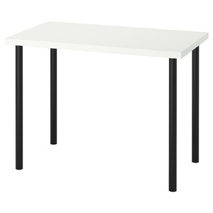 LINNMON / ADILS Table, white, black, 100x60 cm