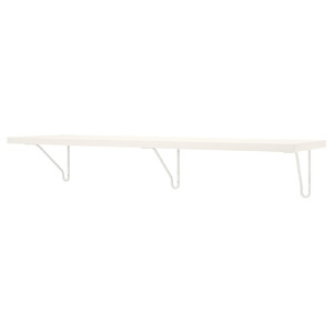 BERGSHULT / FÖRLÄGGARE Wall shelf, white/white, 120x30 cm