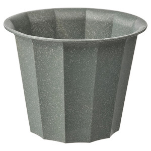 BUSKVERK Plant pot, in/outdoor grey, 9 cm