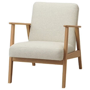 EKENÄSET Armchair, oak/Gunnared beige