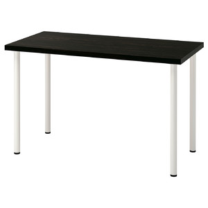 LAGKAPTEN / ADILS Desk, black-brown/white, 120x60 cm