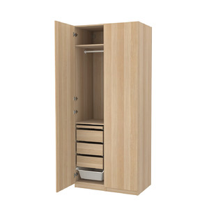 PAX / FORSAND Wardrobe combination, white stained oak effect, 100x60x236 cm