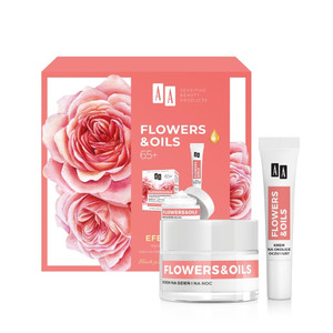 AA Gift Set Flowers & Oils Lifting Effect 65+ - Anti-Wrinkle Face & Eye Cream