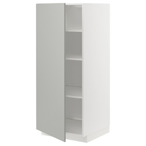 METOD High cabinet with shelves, white/Havstorp light grey, 60x60x140 cm