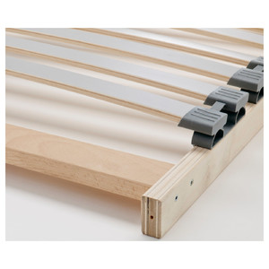 BJÖRKSNÄS Bed frame, birch/birch veneer/Lönset, 140x200 cm