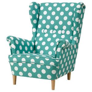 STRANDMON Children's armchair, Ebbetorp dotted turquoise
