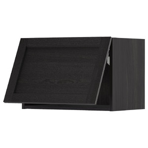 METOD Wall cabinet horizontal w push-open, black/Lerhyttan black stained, 60x40 cm