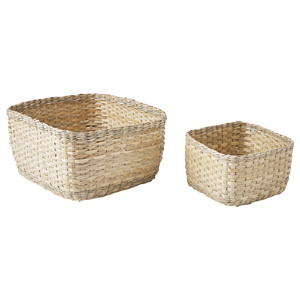 VÄXTHUS Basket, set of 2, sedge/handmade