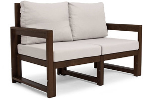 Outdoor Wooden 2-seat Sofa MALTA, dark brown/grey
