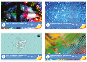 Self-adhesive Coloured Paper Pad B4 6 Pages Holo 1pc, assorted