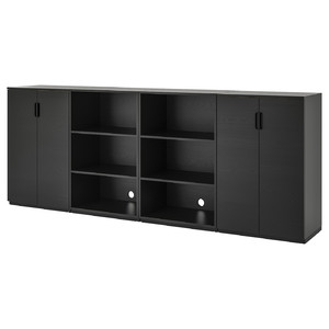 GALANT Storage combination, black stained ash veneer, 320x120 cm