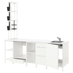 ENHET Kitchen, white, 243x63.5x241 cm