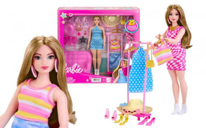 Barbie Wardrobe Set with Doll & Accessories HPL78 3+