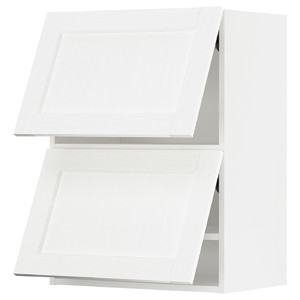 METOD Wall cabinet horizontal w 2 doors, white Enköping/white wood effect, 60x80 cm