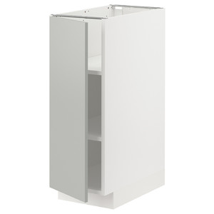 METOD Base cabinet with shelves, white/Havstorp light grey, 30x60 cm