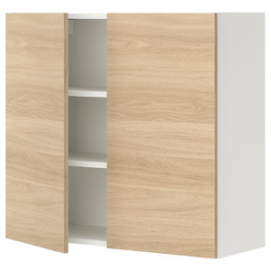 ENHET Wall cb w 2 shlvs/doors, white/oak effect, 80x32x75 cm