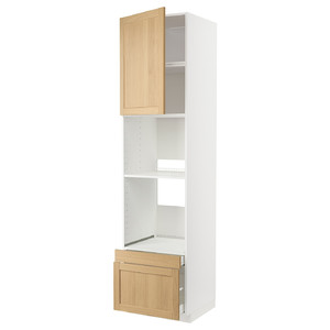 METOD / MAXIMERA Hi cab f ov/combi ov w dr/2 drwrs, white/Forsbacka oak, 60x60x240 cm