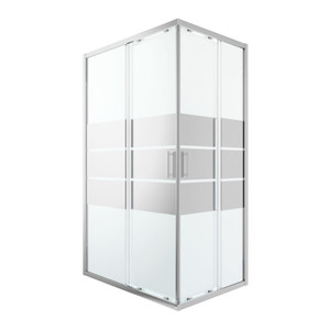 GoodHome Shower Enclosure Beloya 80x120x195cm, chrome/mirror glass