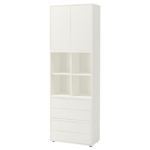 EKET Cabinet combination with feet, white, 70x35x212 cm