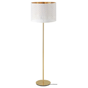 NYMÖ / SKAFTET Floor lamp, white brass, brass
