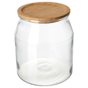 IKEA 365+ Jar with lid, glass/bamboo, 3.3 l
