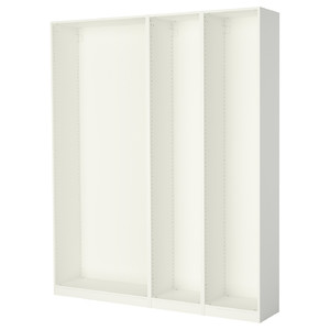 PAX 3 wardrobe frames, white, 200x35x236 cm
