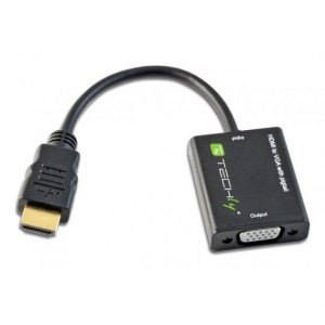 HDMI male adapter for VGA female, black, 10cm