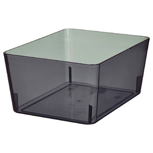 KUGGIS Box, transparent black, 13x18x8 cm