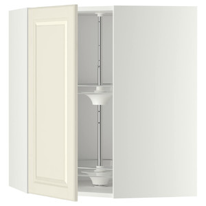 METOD Wall cabinet with carousel, white, Bodbyn off-white, 68x80 cm