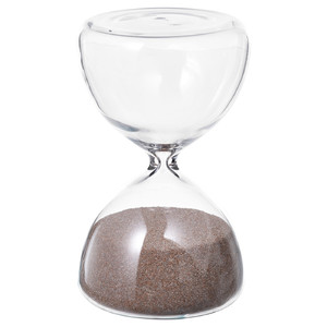 EFTERTÄNKA Decorative hourglass, clear glass/sand, 10 cm