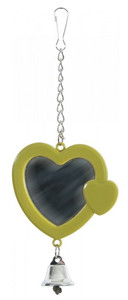 Zolux Pendant Bird Toy Heart Mirror, assorted colours