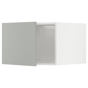 METOD Top cabinet for fridge/freezer, white/Havstorp light grey, 60x40 cm