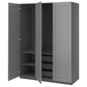 PAX / GULLABERG Wardrobe combination, dark grey/dark grey, 150x60x201 cm