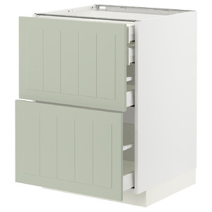 METOD / MAXIMERA Base cb 2 frnts/2 low/1 md/1 hi drw, white/Stensund light green, 60x60 cm