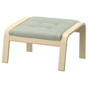 POÄNG Footstool, birch veneer/Gunnared light green