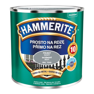 Hammerite Direct To Rust Metal Paint 0.25l, semi-matt grey
