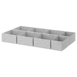 KOMPLEMENT Box, set of 8, light gray, 100x58 cm