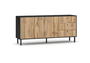 Chest of Drawers Bospe, black/wotan
