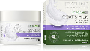 Eveline Organic Goat`s Milk Rich Multi-Regenerating Day/Night Cream for Dry Skin 98% Natural 50ml