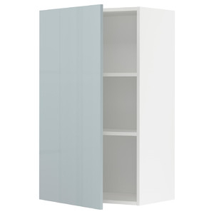 METOD Wall cabinet with shelves, white/Kallarp light grey-blue, 60x100 cm