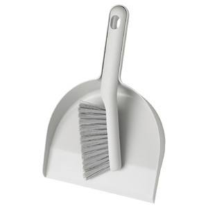 PEPPRIG Dust pan and brush, grey
