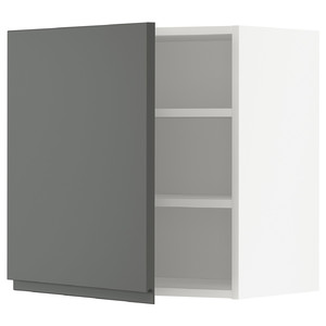 METOD Wall cabinet with shelves, white/Voxtorp dark grey, 60x60 cm