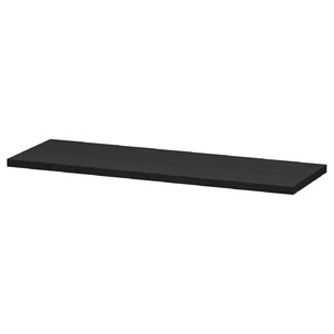 BILLY Shelf, black oak effect, 76x26 cm