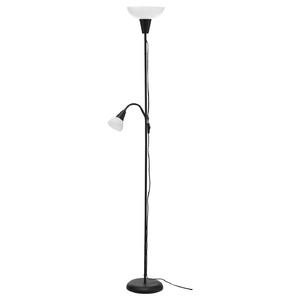 TÅGARP Floor uplighter/reading lamp, black, white