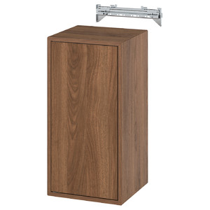 EKET Wall cb w 1 shlf/door, walnut effect, 35x35x70 cm