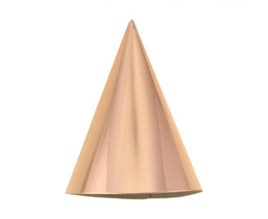 Party Paper Hats 5pcs, metallic rose-gold