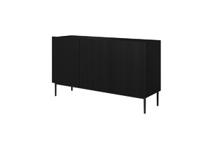 Three-door Cabinet Nicole 150 cm, matt black/black legs