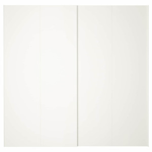 HASVIK Pair of sliding doors, white, 200x201 cm