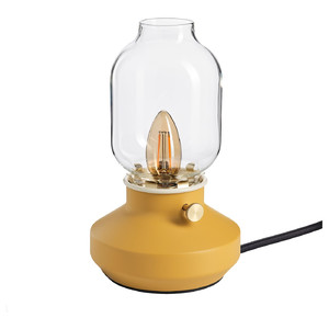 TÄRNABY Table lamp, dimmable dark yellow, 25 cm